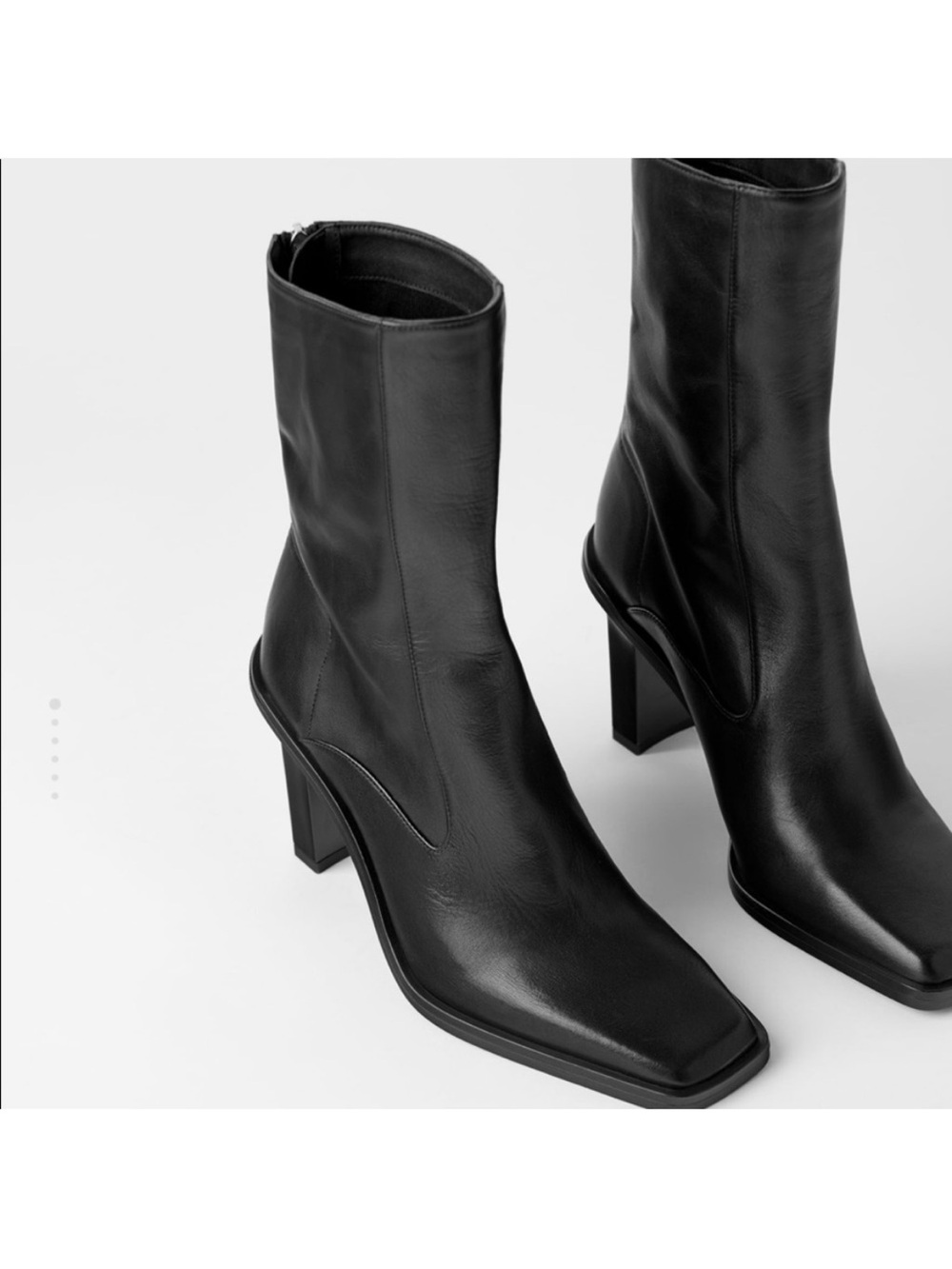 Zara leather square toe ankle boots US size 10 EU size 41 - Picture 3 of 13